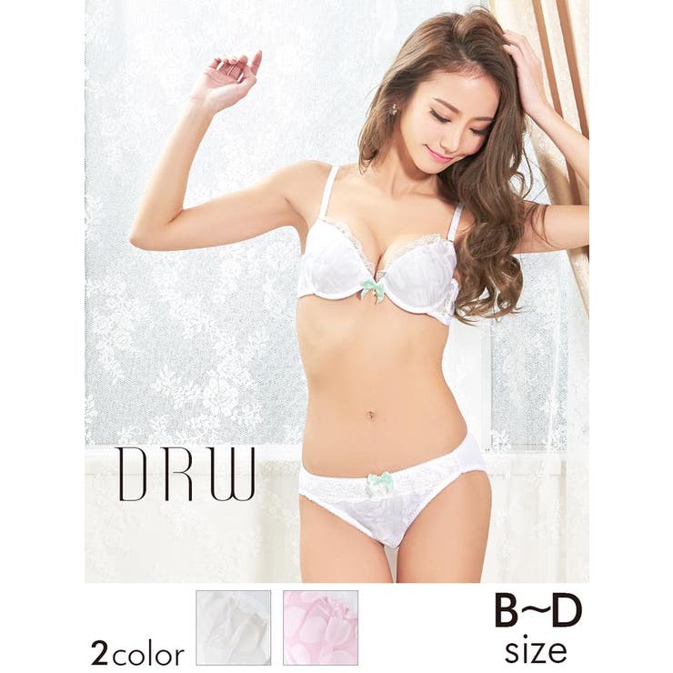 ブラセット BCDカップ シークレットローズ柄ブラジャー＆フルバックショーツ | Dazzy | 詳細画像1 