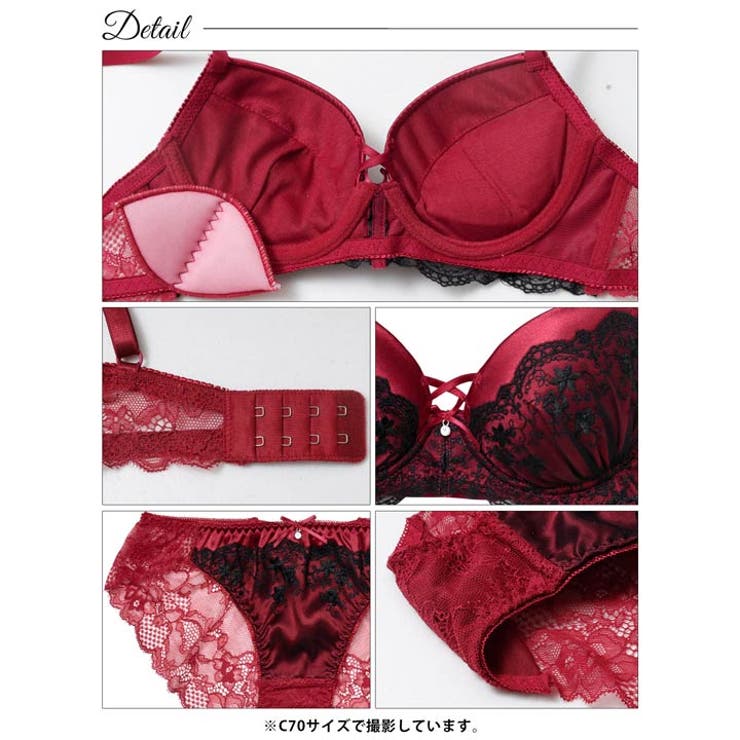 グリッターベロアレーシィブラジャー&バック透けフルバックショーツ | Dazzy | 詳細画像13 