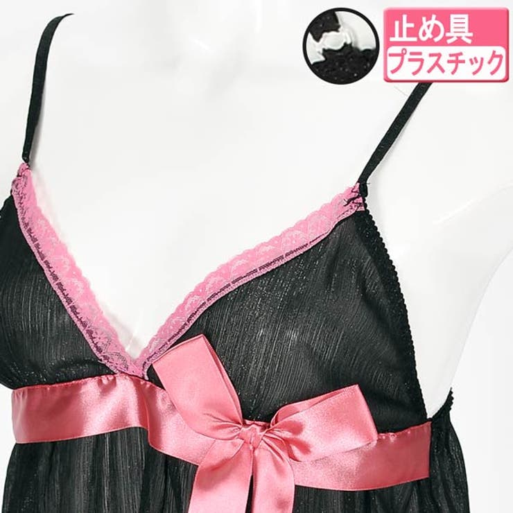 ベビードール ラメシフォン×BIGリボン♪エロかゎSEXYベビードール上下