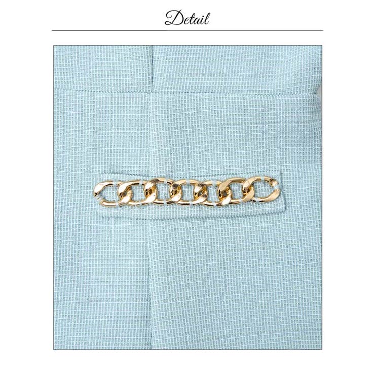 ツイードフロントジップベルトデザイン半袖タイトミニ丈キャバドレス[SML 3サイ… | Dazzy | 詳細画像16 