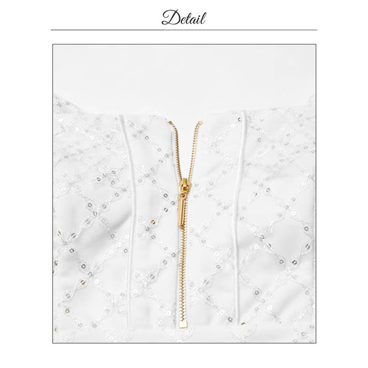 谷間ジップ スパンコール チュール | Dazzy | 詳細画像18 