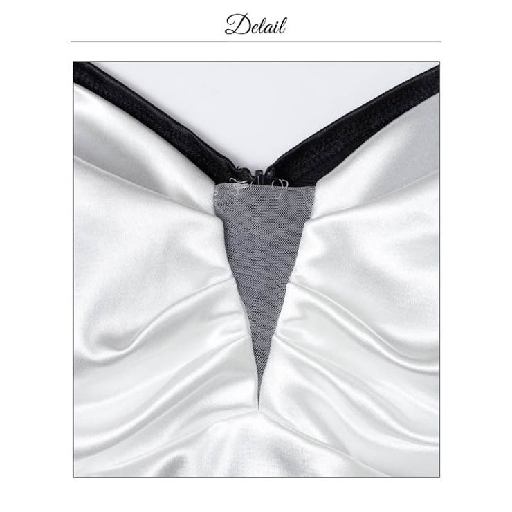 サテンギャザーフリルオフショルタイトミニ丈キャバドレス[SML/3サイズ展開] | Dazzy | 詳細画像12 