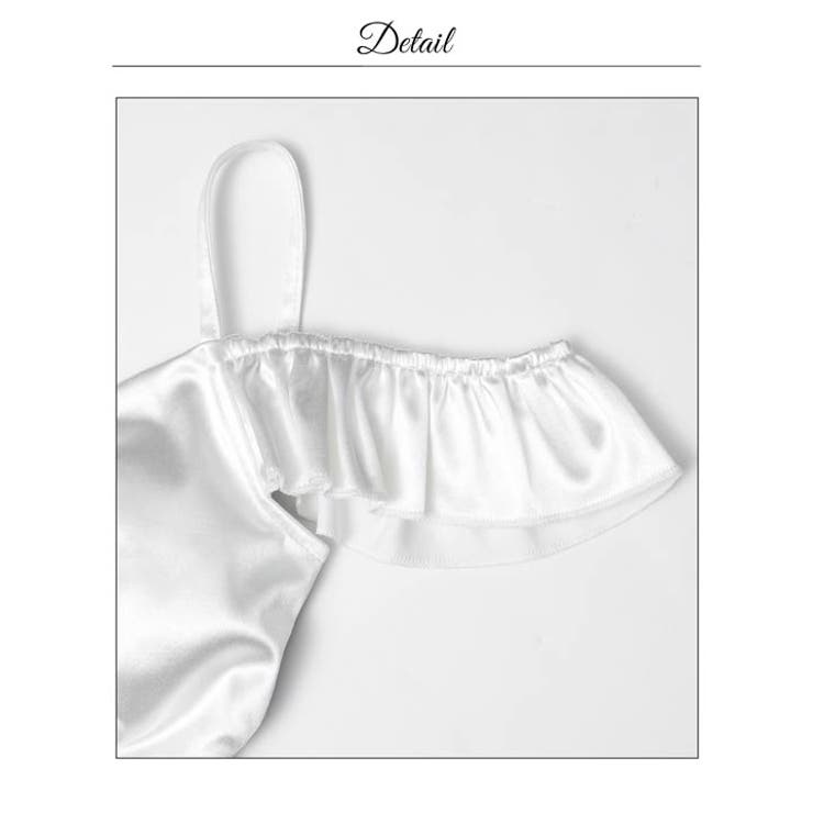 サテンギャザーフリルオフショルタイトミニ丈キャバドレス[SML/3サイズ展開] | Dazzy | 詳細画像14 