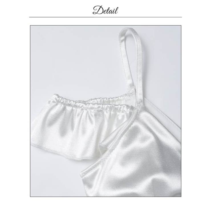 サテンオフショルVネックフリルリボンタイトミニ丈キャバドレス[SML 3サイズ展… | Dazzy | 詳細画像14 