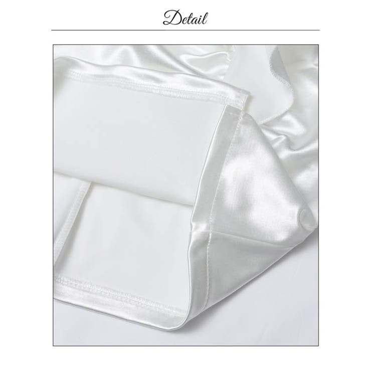 サテンオフショルVネックフリルリボンタイトミニ丈キャバドレス[SML 3サイズ展… | Dazzy | 詳細画像16 