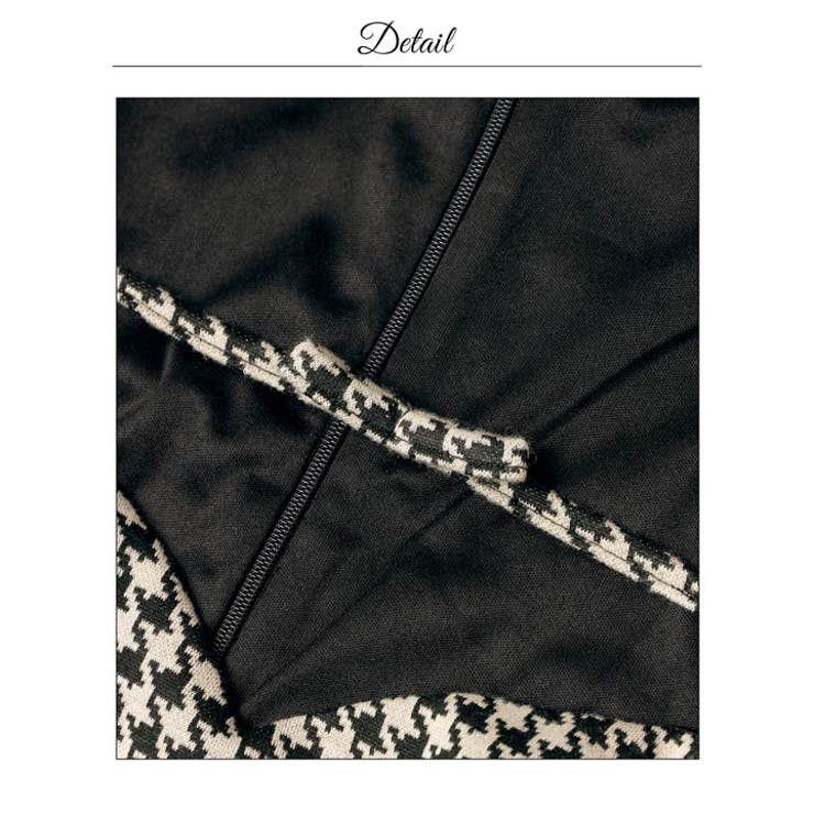 千鳥格子ウエストカットアウト半袖タイトミニ丈キャバドレス[SML 3サイズ展開]… | Dazzy | 詳細画像20 