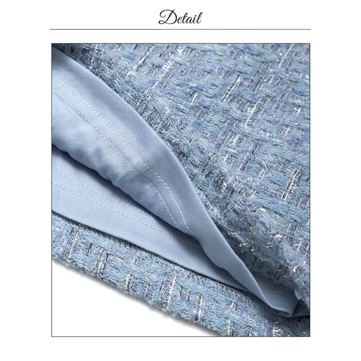 フロントリボンツイードパールボタン半袖Aラインミニ丈キャバドレス[SML 3サイ… | Dazzy | 詳細画像19 