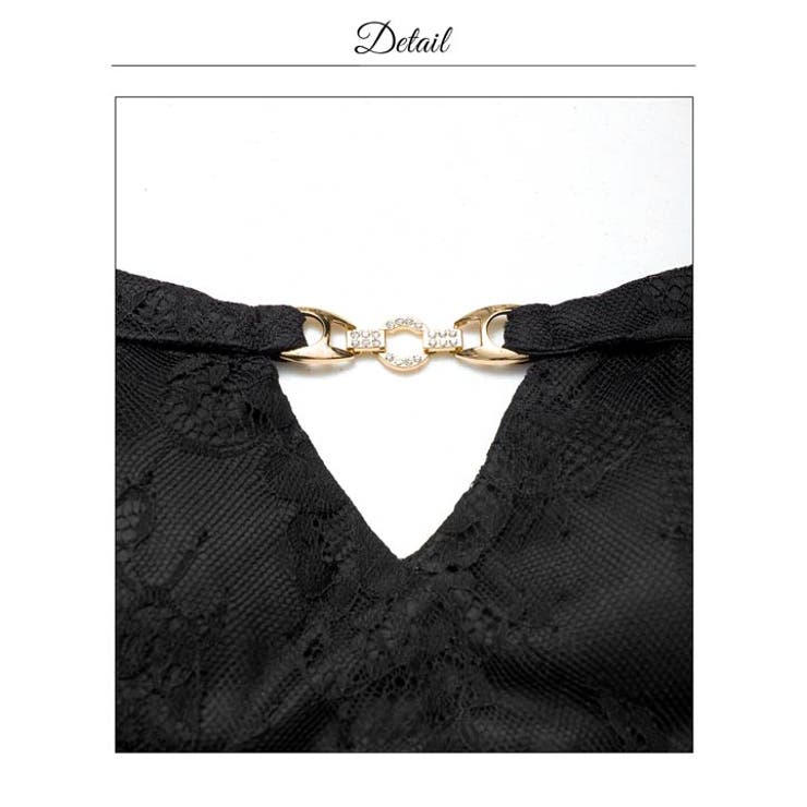 オフショルビジューバックルシアー袖スリットマーメイドミニ丈キャバドレス[SML … | Dazzy | 詳細画像16 