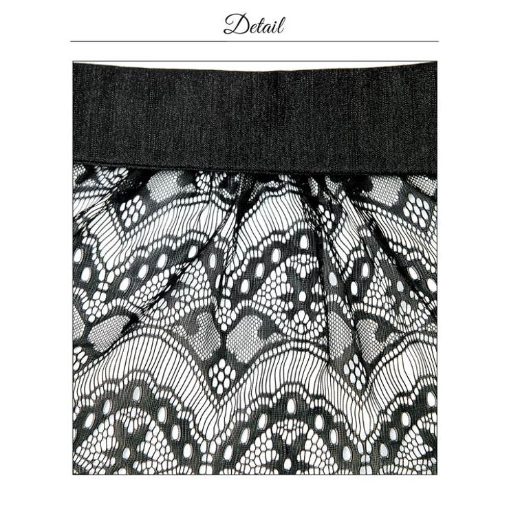 シアーレース袖付き2wayベアトップタイトミニ丈キャバドレス | Dazzy | 詳細画像19 