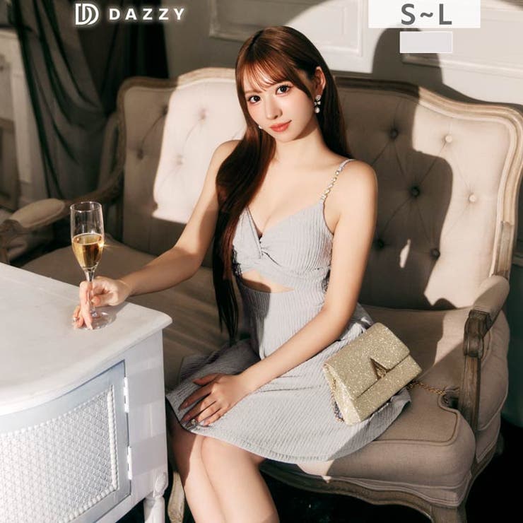 シャーリングツイストカットアウトキャミソールAラインミニ丈キャバドレス | Dazzy | 詳細画像5 