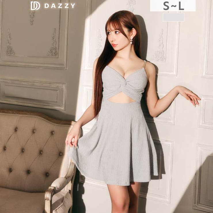 シャーリングツイストカットアウトキャミソールAラインミニ丈キャバドレス | Dazzy | 詳細画像6 