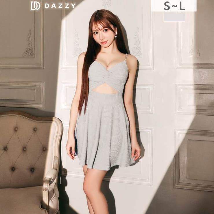 シャーリングツイストカットアウトキャミソールAラインミニ丈キャバドレス | Dazzy | 詳細画像7 