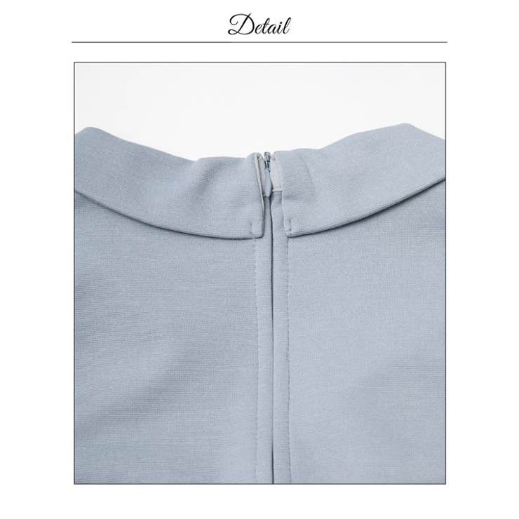 ペプラムで美くびれ爆誕えち谷間ジップミニ丈キャバドレス[SML/3サイズ展開] | Dazzy | 詳細画像19 