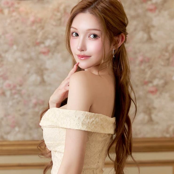 むっちり谷間魅せ上品レースAラインミニ丈キャバドレス[SML/3サイズ展開] | Dazzy | 詳細画像10 