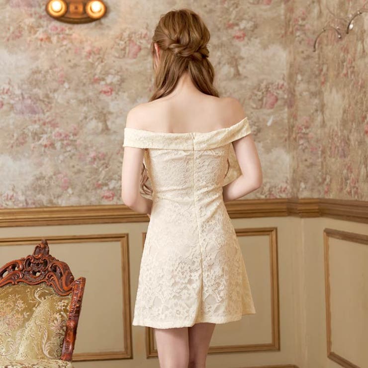 むっちり谷間魅せ上品レースAラインミニ丈キャバドレス[SML/3サイズ展開] | Dazzy | 詳細画像13 