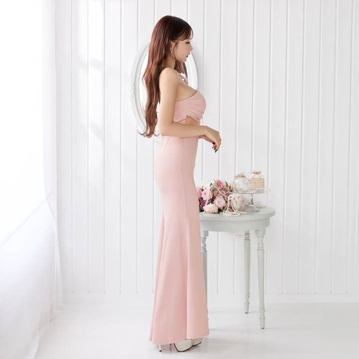 ワンショルリボンウエストシアースリット入りタイトロング丈キャバドレス[SML 3… | Dazzy | 詳細画像10 