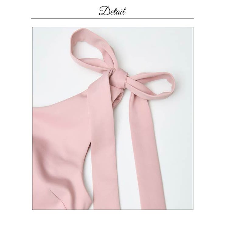 ワンショルリボンウエストシアースリット入りタイトロング丈キャバドレス[SML 3… | Dazzy | 詳細画像13 