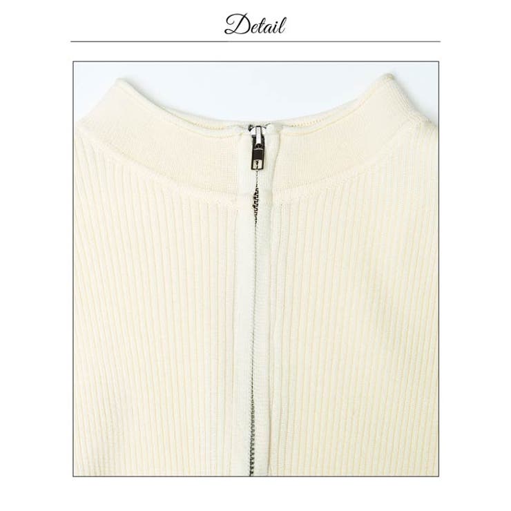 リブニットジップスリット長袖ミニワンピース | Dazzy | 詳細画像20 