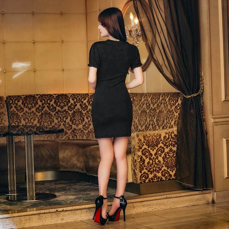 パフスリーブデコルテカットタイトミニワンピース | Dazzy | 詳細画像10 