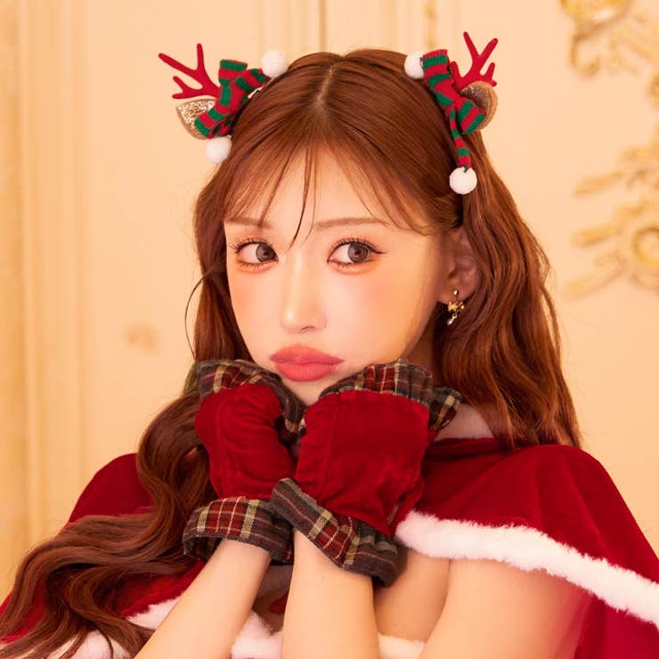 マフラートナカイ耳ヘアクリップ【2025サンタ/コスプレ】 | Dazzy | 詳細画像5 