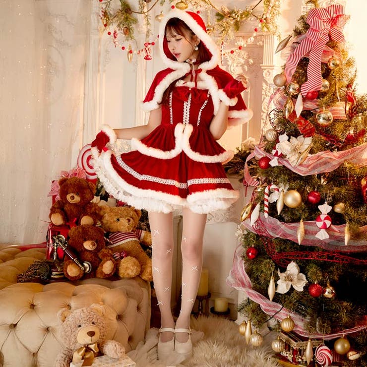 [7点SET]ホワイトファーティアードサンタコス【2025サンタ/コスプレ】 | Dazzy | 詳細画像10 