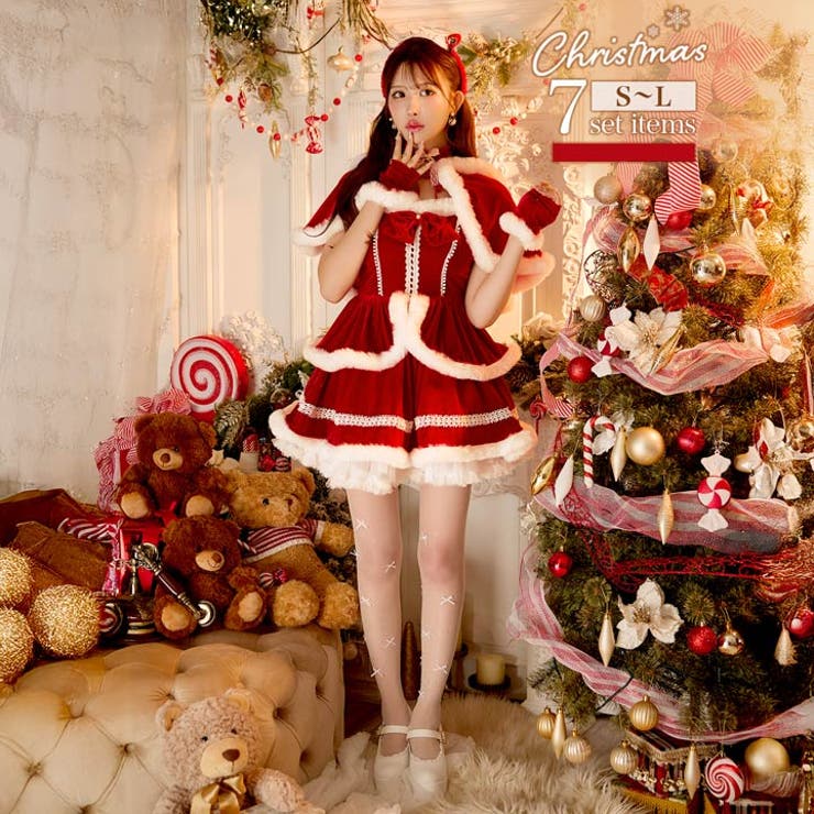 [7点SET]ホワイトファーティアードサンタコス【2025サンタ/コスプレ】 | Dazzy | 詳細画像2 