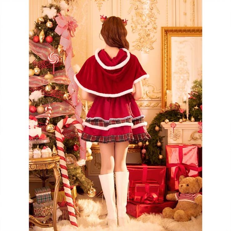 [4点SET]クラシカルチェックレースアップサンタコス【2025サンタ コスプレ… | Dazzy | 詳細画像13 