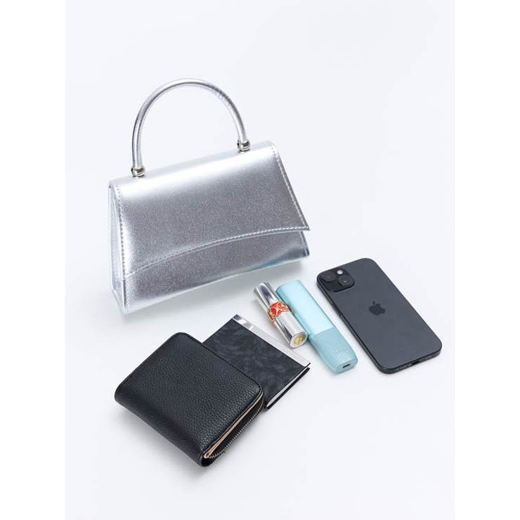 [2way]メタリック スクエア ワンハンドル バッグ | Dazzy | 詳細画像10 