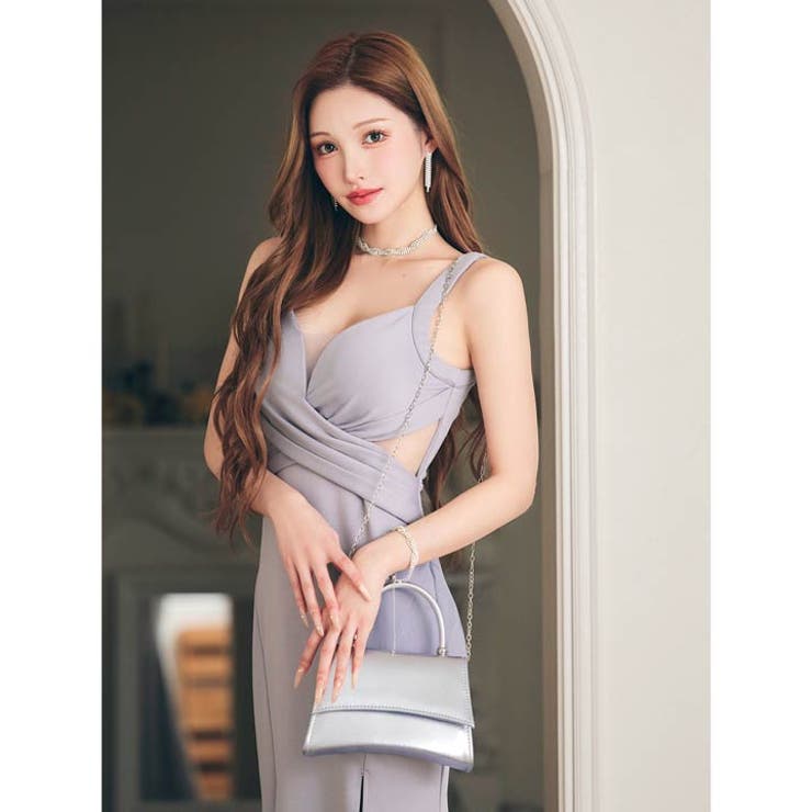 [2way]メタリック スクエア ワンハンドル バッグ | Dazzy | 詳細画像3 