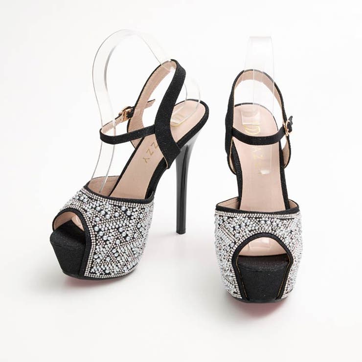 [14cmヒール]パール ストーン ラメストラップ付き | Dazzy | 詳細画像2 