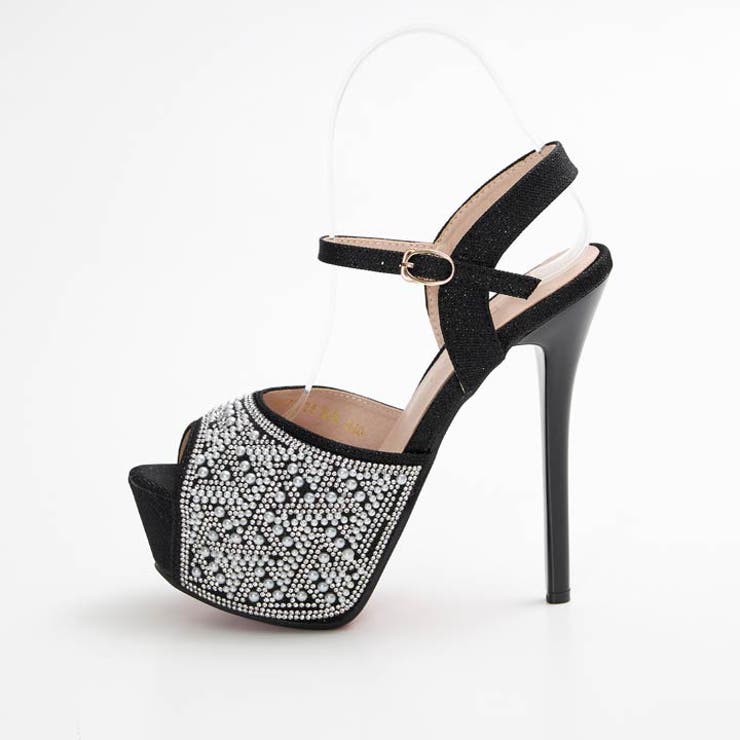 [14cmヒール]パール ストーン ラメストラップ付き | Dazzy | 詳細画像4 