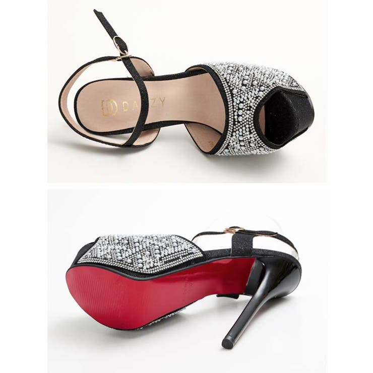 [14cmヒール]パール ストーン ラメストラップ付き | Dazzy | 詳細画像7 