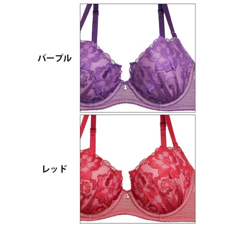 パープル系ブラジャーショーツセット ブラジャー ショーツ セット レディース ガーリーカラー