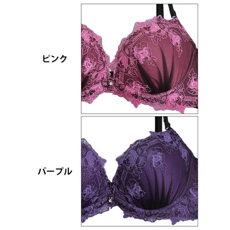 パープル系ブラジャーショーツセット ブラジャー ショーツセット 下着女性 上下セット ブラ ブラ