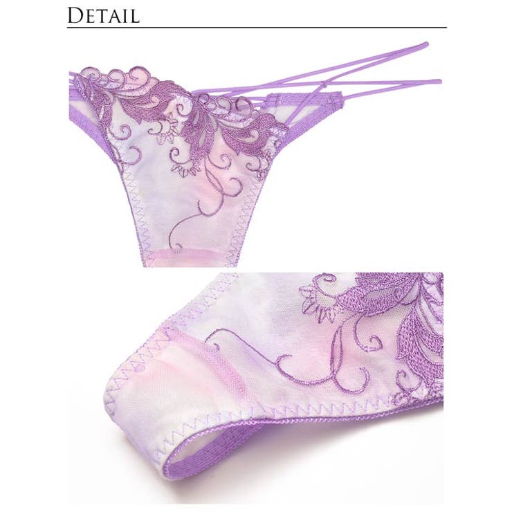 【未使用】LINGERIEAM ブラジャーさショーツセット　ピンク　紫 脇高サイドリフトレースアップサテンブラジャー＆ショーツセット
