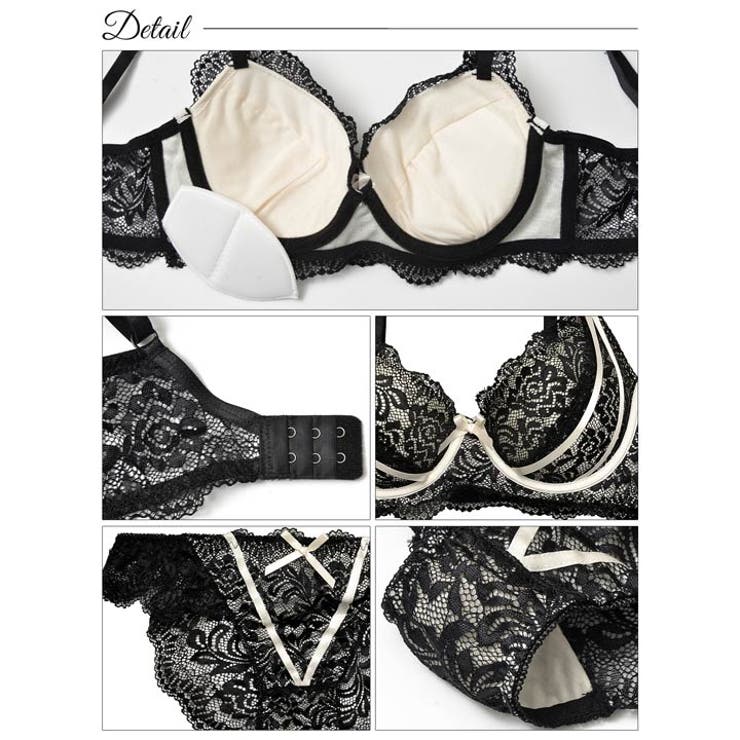 脇高ブラジャー ショーツ セット | Dazzy | 詳細画像10 