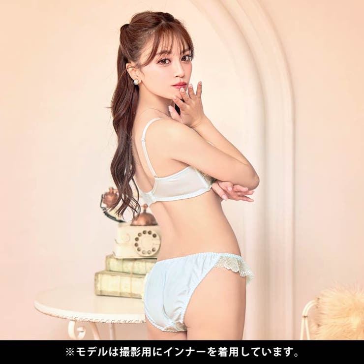 ドルチェペールフラワー脇高ブラジャー&フルバックショーツ | Dazzy | 詳細画像6 