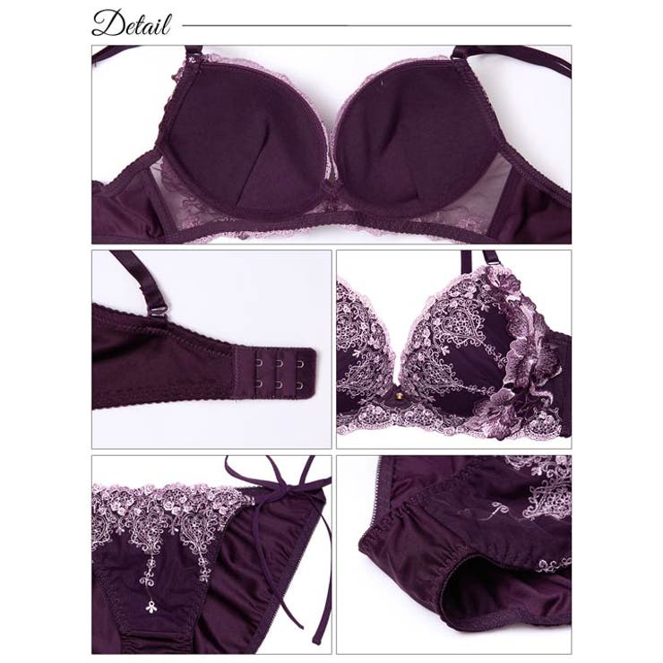 パープル系ブラジャーショーツセット ブラジャー ショーツ セット[品番：DY000030750]｜Dazzy