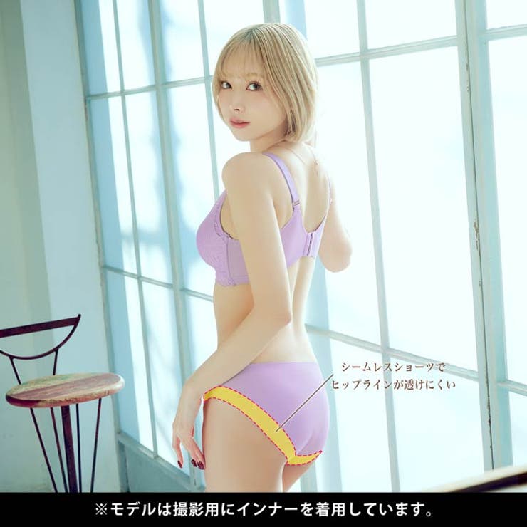 [ノンワイヤー]ナチュラルソフトレースブラジャー&フルバックショーツ | Dazzy | 詳細画像6 