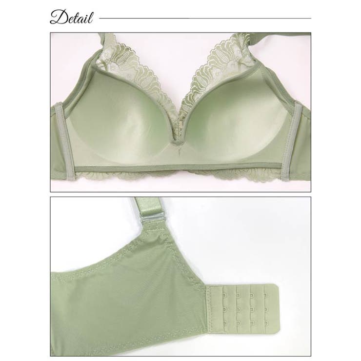 [ノンワイヤー]ナチュラルソフトレースブラジャー&フルバックショーツ | Dazzy | 詳細画像9 