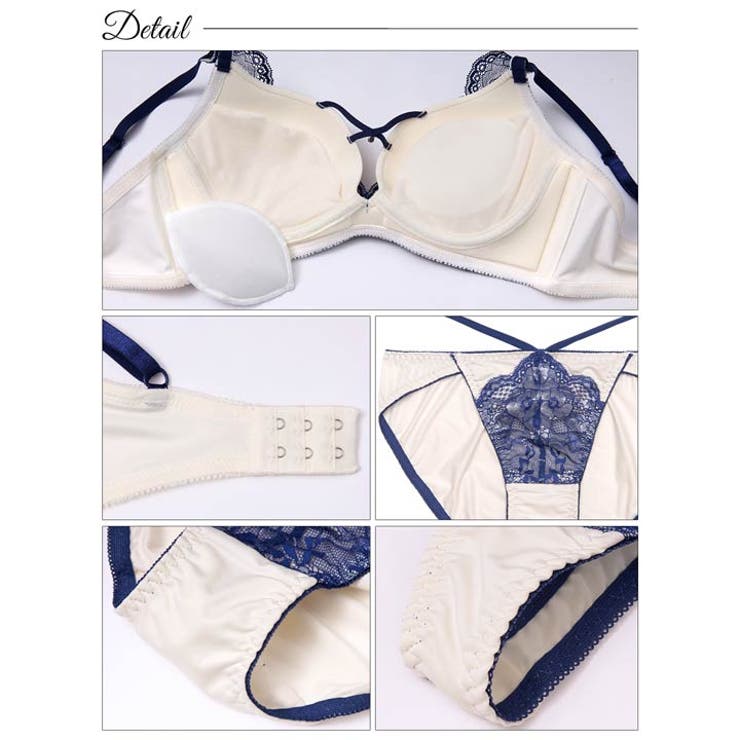 ブリリアントブルームクロス脇高ブラジャー&フルバック&Tバックショーツ | Dazzy | 詳細画像10 