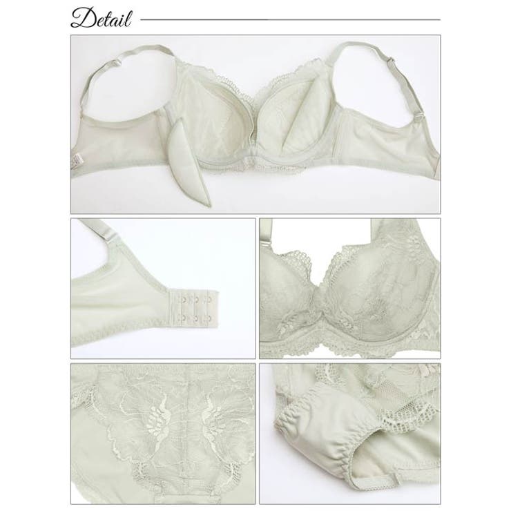 カシュクールシアーペタル脇高ブラジャー&フルバックショーツ | Dazzy | 詳細画像10 