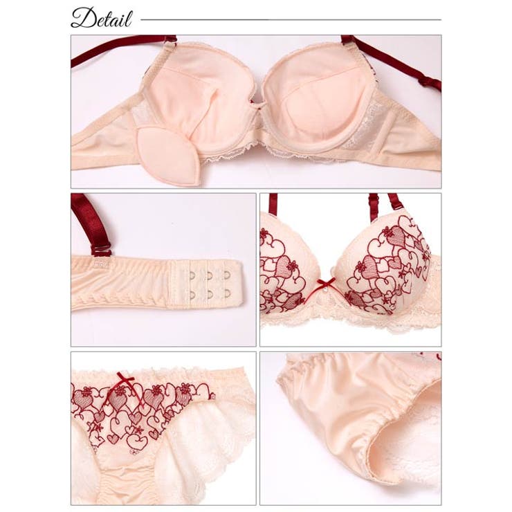【EFサイズ】ロマンティックガーリーハートブラジャー&バック透けフルバックショー… | Dazzy | 詳細画像10 