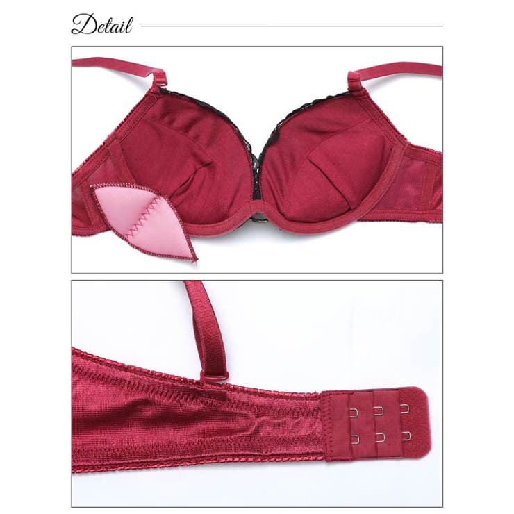 グロッシーサテンリングブラジャー&フルバックショーツ | Dazzy | 詳細画像9 