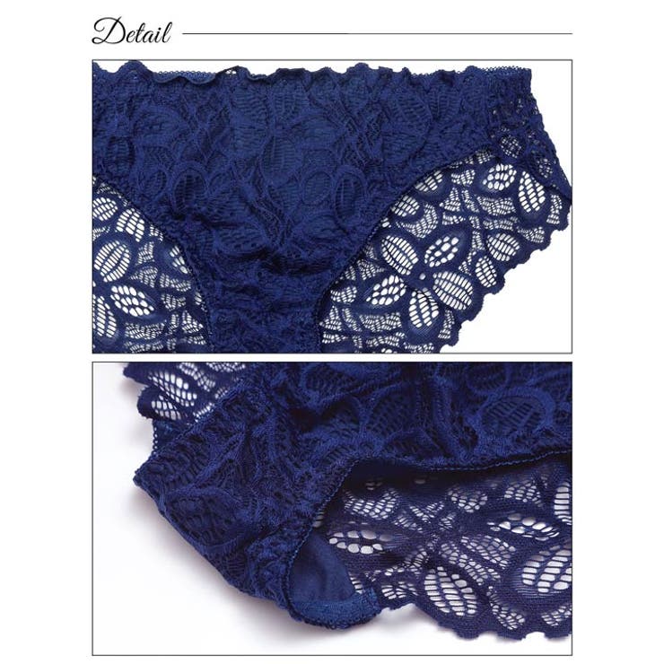 ブリリアントケミカルレース脇高ブラジャー&バック透けフルバックショーツ | Dazzy | 詳細画像10 