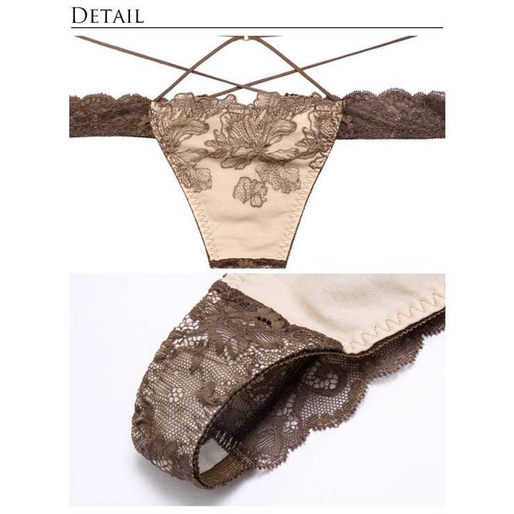 【Reinest】エレガンスペタルコードブラジャー&バック透けTバックショーツ | Dazzy | 詳細画像11 