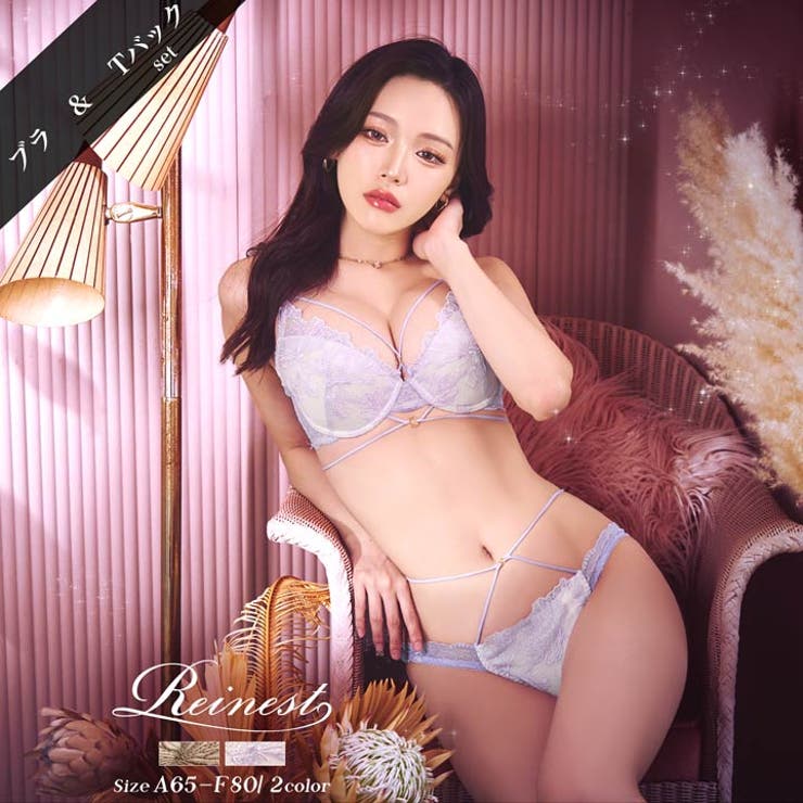 【Reinest】エレガンスペタルコードブラジャー&バック透けTバックショーツ | Dazzy | 詳細画像6 