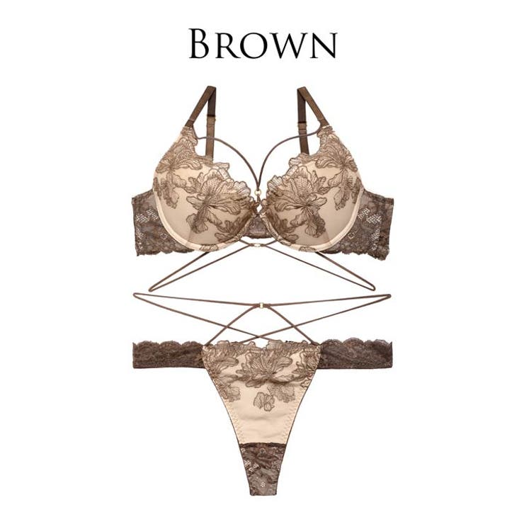 【Reinest】エレガンスペタルコードブラジャー&バック透けTバックショーツ | Dazzy | 詳細画像8 