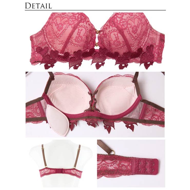 [Reinest]クイーンベリーハートブラジャー&バック透けフルバックショーツ | Dazzy | 詳細画像10 