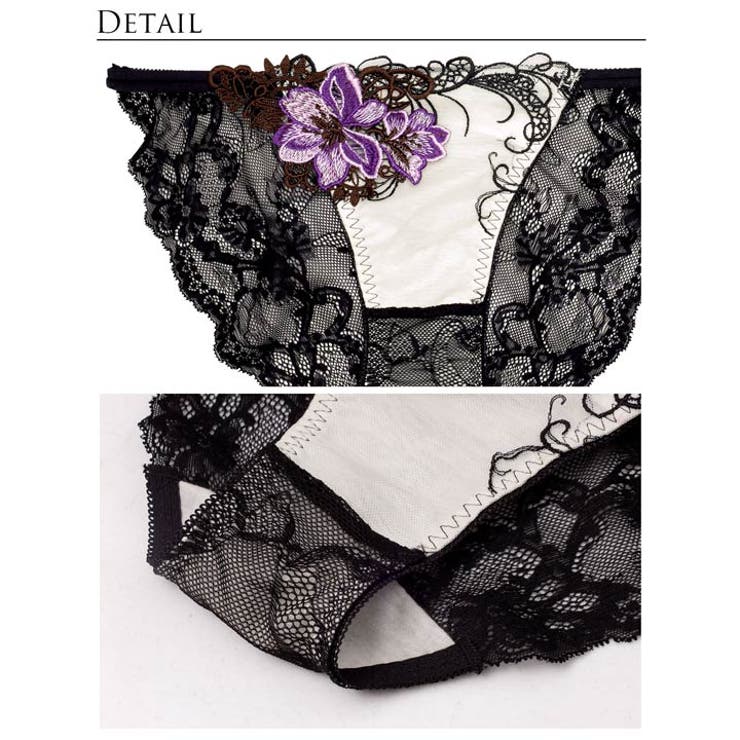 [Reinest]ロイヤルフラワーモチーフブラジャー&バック透けフルバックショー… | Dazzy | 詳細画像11 